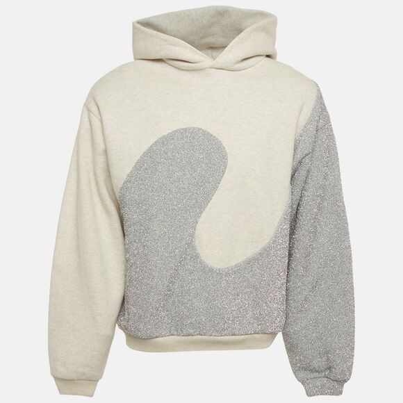 Dior Homme X Erl Grey Jersey Hooded Relaxed Fit Sweatshirt S